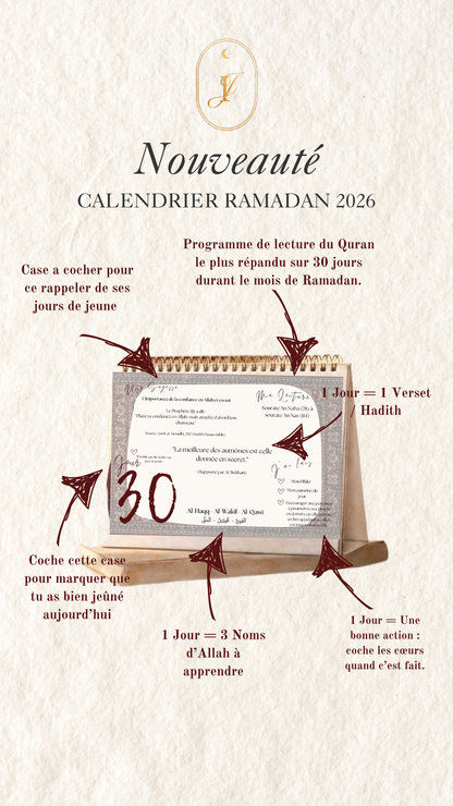 Nouveau Calendrier Ramadan 2026 - Edition Limitée